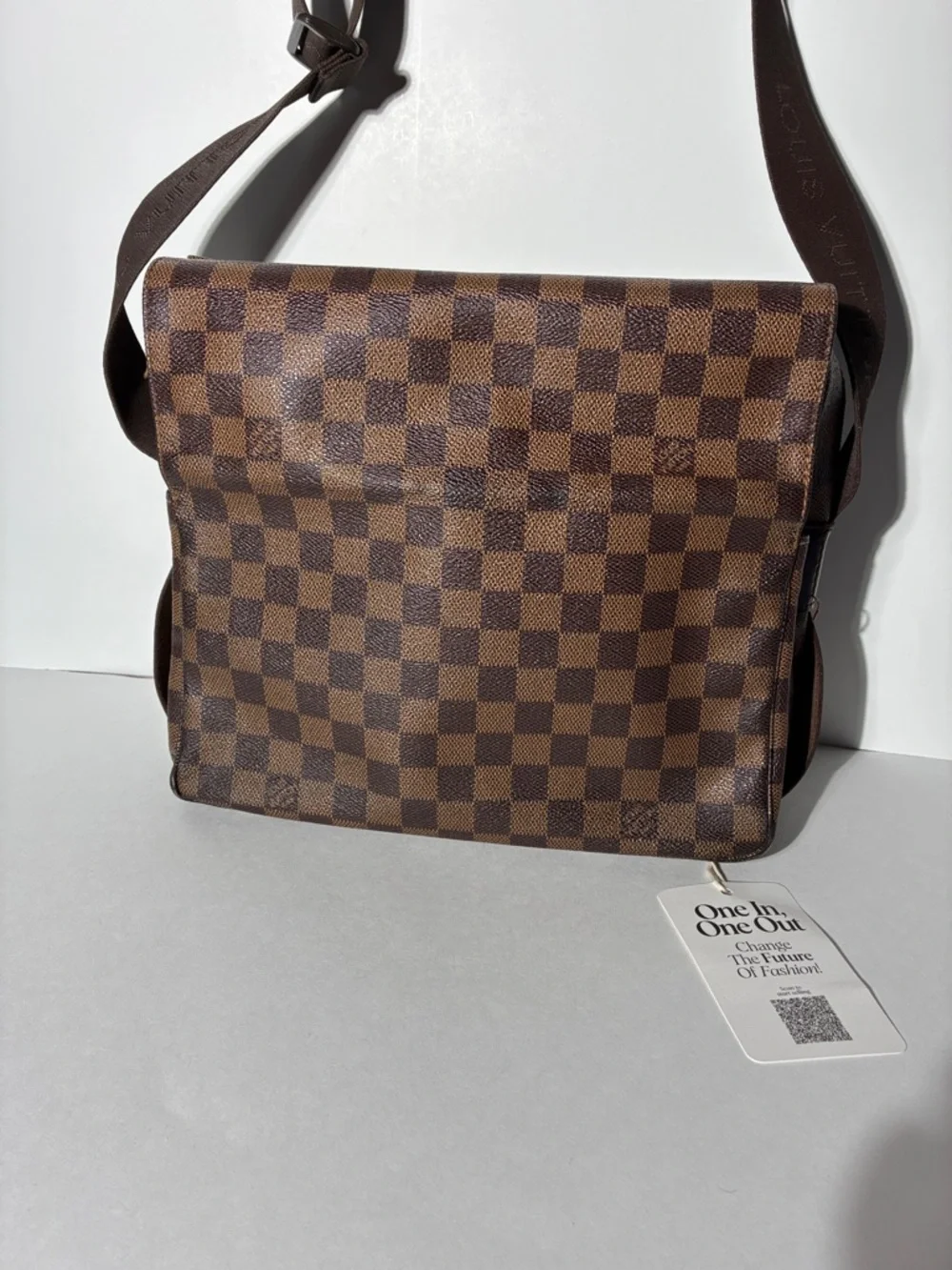 Pre -love Authentic Louis Vuitton Damier Ebene Naviglio Crossbody Bag